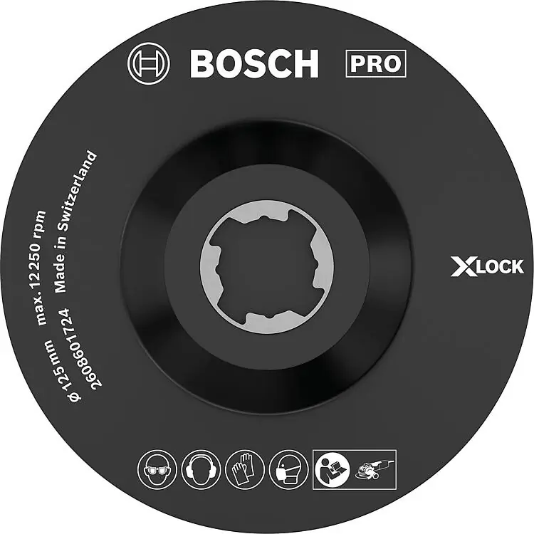 Garantierte Lieferung Kletthaftteller BOSCH® mit Center PIN und X - Lock Aufnahme Ø 125 mm