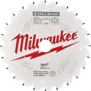 Heißes Angebot Kreissägeblatt Milwaukee Ø 216x30 mm, 24 Z Wechselzahn, für Holz