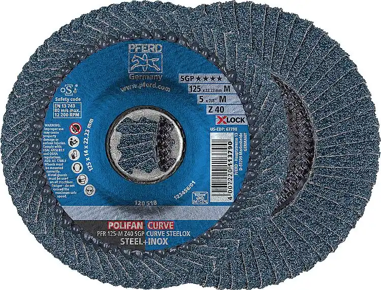 Lamellenschleifteller PFERD Ø 125 x 11mm X-Lock K40 für Stahl, Edelstahl Jetzt Kaufen