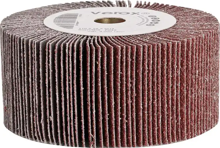 Heißes Angebot Lamellenschleifwalze verox® M14 -Innengewinde 110x50xM14 Körnung P 120