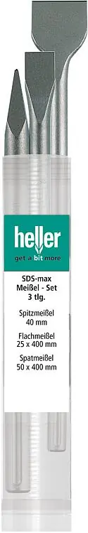 Angebot Meißelset HELLER® 3-tlg mit SDS-max Aufnahme Spitz-, Flach - und Spatmeißel