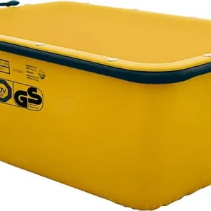 Mörtelkasten 200 Liter gelb kranbar,TÜV,Kranösen,um- laufende Stahlrohrrahmen Preiswert