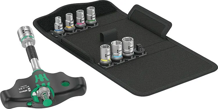 Preiswert Quergriff-Adapterschraubendreher-Set WERA Kraftform Kompakt 400 RA Set 2 für 1/4" Steckschlüsseleinsätze, 10-teilig