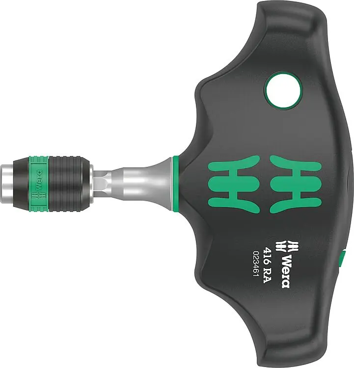 Kracherpreis Quergriff-Bithalter WERA 416 RA mit Rapidaptor Schnellwechselfutter und Ratschenfunktion