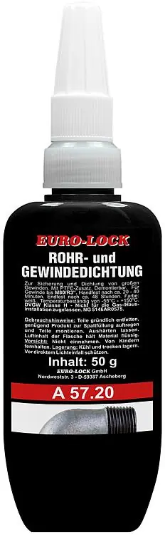 Neue Ware Rohr- und Gewindedichtung niedrigfest, EURO-LOCK A 57.20 50g Dosierflasche
