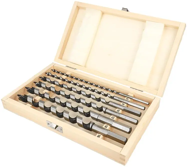 Online Kaufen Schlangenbohrer-Set HELLER 6-teilig Ø 6/8/10/12/14/16 mm, Länge 235 mm, mit Holzkoffer