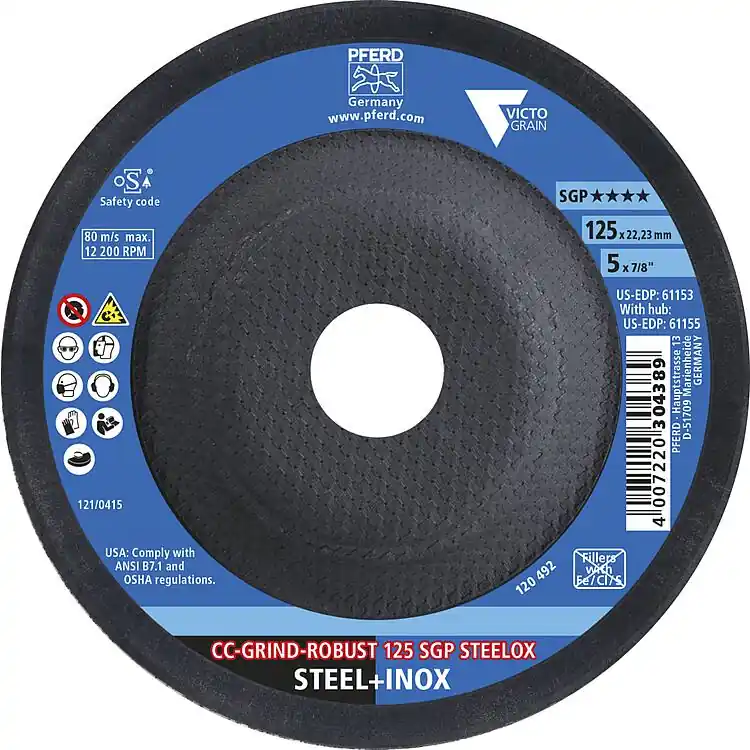 Direkt Vom Hersteller Schleifscheibe Pferd SGP, Ø 125 x 22,23, für Stahl/Edelstahl