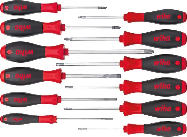 Schraubendrehersatz Wiha® SoftFinish, 12-teilig Schlitz, Phillips, Pozidriv, Torx® Must-Have