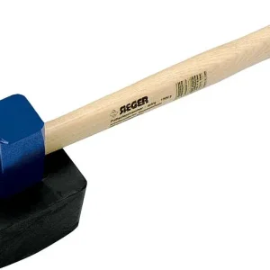 Sieger-Plattenlegerhammer, 1500 g, eckig, anvulkanisert, Holz-/Rinkeil, Esche-Stiel 38 cm Abverkauf