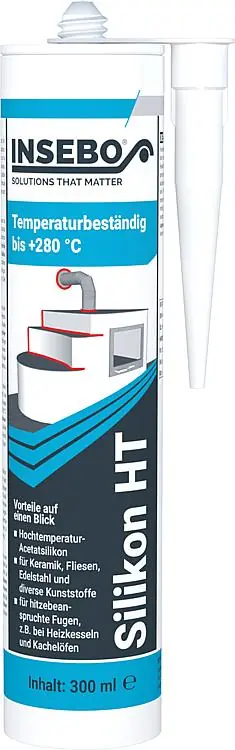 Silikon HT INSEBO temperaturbeständig bis 280 °C rotbraun 300ml Kartusche Versand Am Gleichen Tag