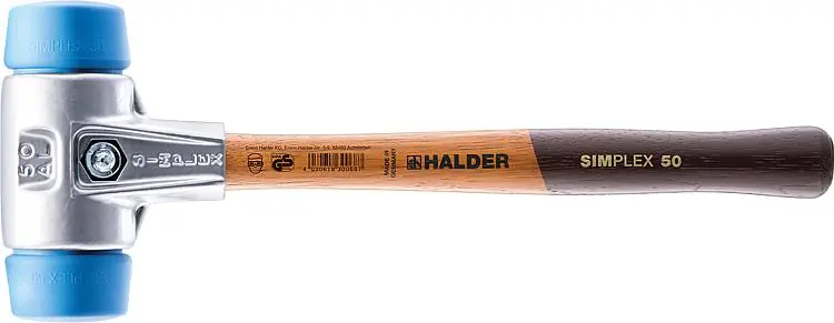 SIMPLEX-Schonhammer Halder mit Aluminiumgehäuse und Holzstiel, TPE-Soft, Ø 30 mm Günstig