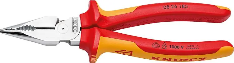Spitzkombizange KNIPEX VDE isoliert, Länge 185 mm, verchromt Abverkauf
