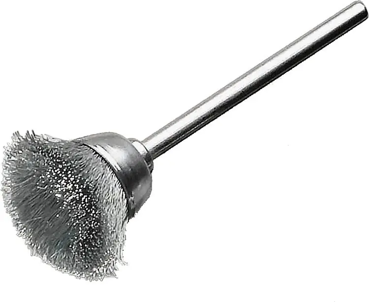 Topfbürste Ø 15 mm mit 3,0 mm Schaft, Stahldraht 0,1 mm Geprüft