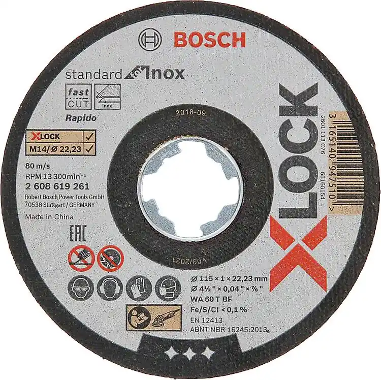 Billig Trennscheibe BOSCH® für Edelstahl mit X - Lock Aufnahme Ø 115 x 1,0 mm