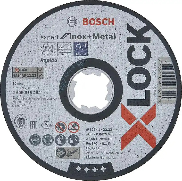 Neu Trennscheibe BOSCH® für Stahl und Edelstahl mit X - Lock Aufnahme Ø 125 x 1,0 mm