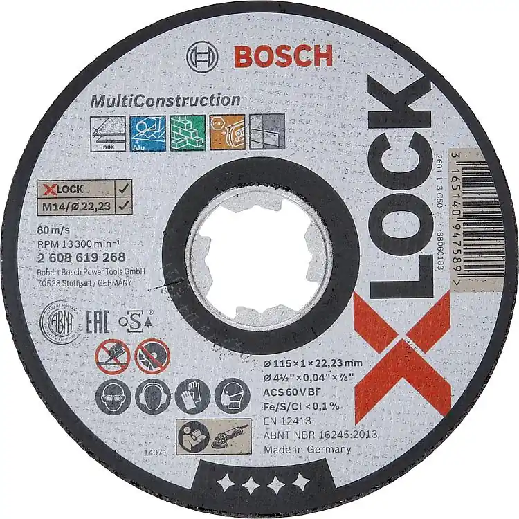 Trennscheibe BOSCH® für versch. Materialien mit X - Lock Aufnahme Ø 115 x 1,0 mm Solange Der Vorrat Reicht