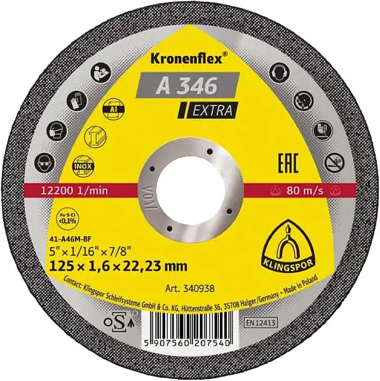 Top-Seller Trennscheibe KLINGSPOR A 346 EXTRA 125 x 1,6 x 22,23 mm, gerade