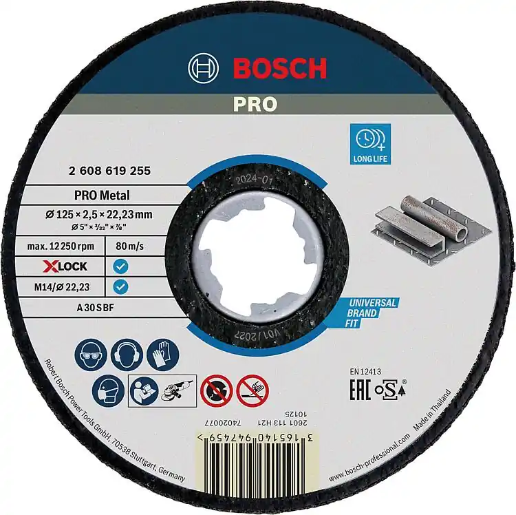 Trennscheibe BOSCH® gerade für Metall und mit X - Lock Aufnahme Ø 125 x 2,5 mm Wochenendangebot
