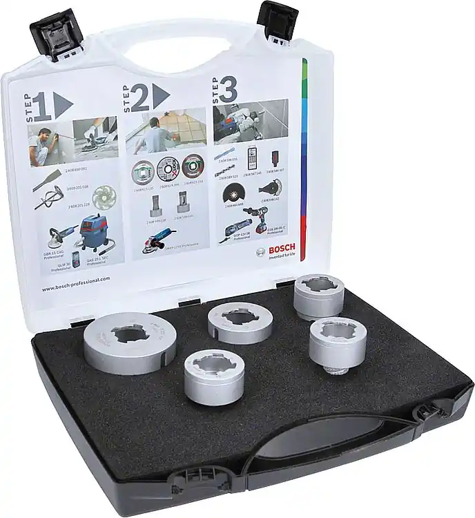 Markenprodukt Trockenbohrer-Set BOSCH® Diamant mit X - Lock Aufnahme 5-teilig Ø 20, 25, 35, 51, 68 und Fräsbohrer