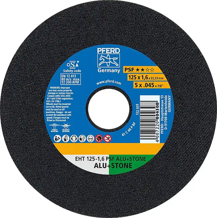 Trennscheibe PFERD Ø 125 x 1,6 x 22,23mm, gerade für Alu, Stein, Beton, Fliesen Sonderangebot
