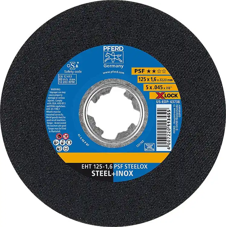 Solange Der Vorrat Reicht Trennscheibe PFERD Ø 125 x 1,6mm X-Lock, gerade für Stahl, Edelstahl