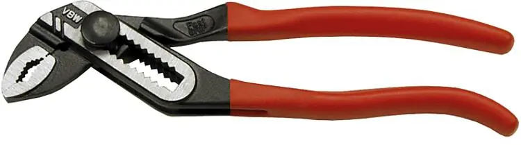 Bestseller Wasserpumpenzange VBW® FastGRIP Länge 180mm mit Druckknopf und Kunststoffüberzug