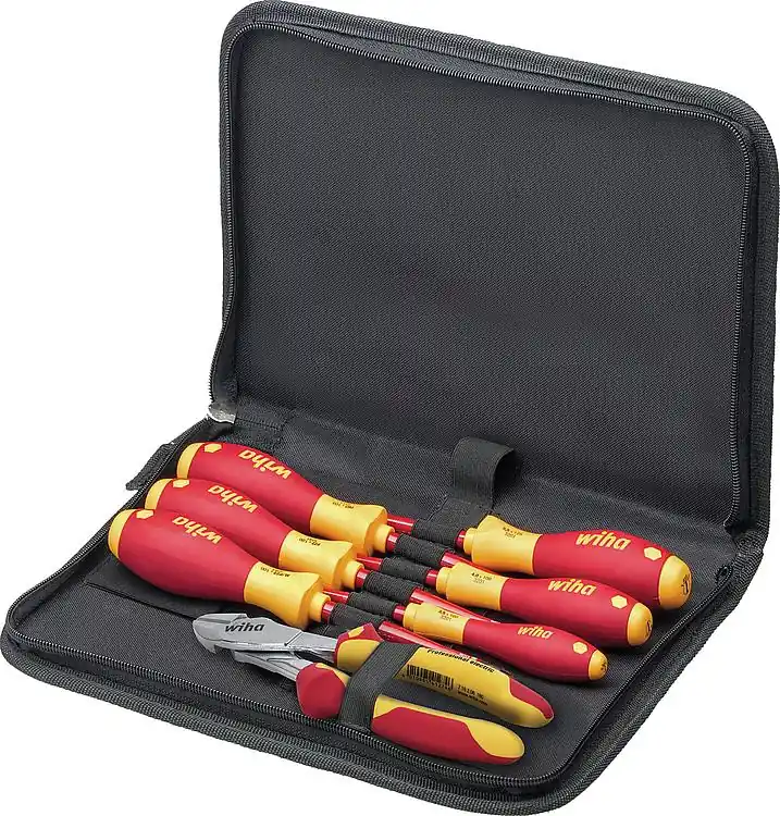 Werkzeug-Set Wiha® Schraubendreher und Seitenschneider, 7- teilig, mit Werkzeugmappe Top-Angebot