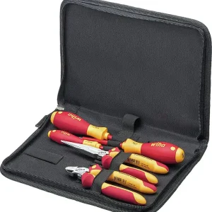 Werkzeug-Set Wiha® Schraubendreher, Seitenschneider, Flachrundzange, 5-teilig, mit Werkzeugmappe Begrenztes Angebot