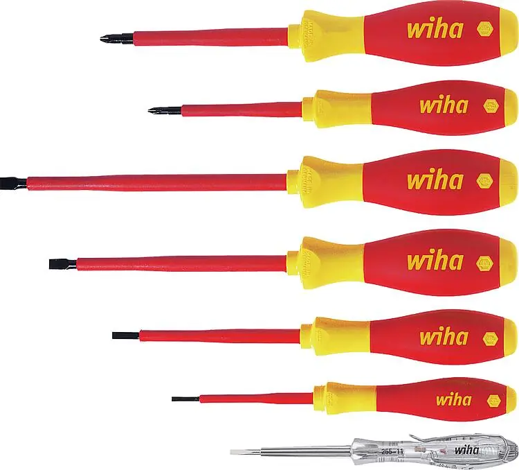 Markenware Wiha® VDE-Schraubendreheratz mit Spannungsprüfer, 7-teilig