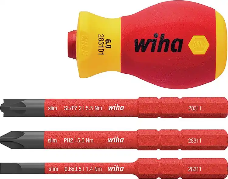 Wiha® VDE-Schraubendrehersatz, slimVario mit Stubby, 3-teilig Ausverkauf