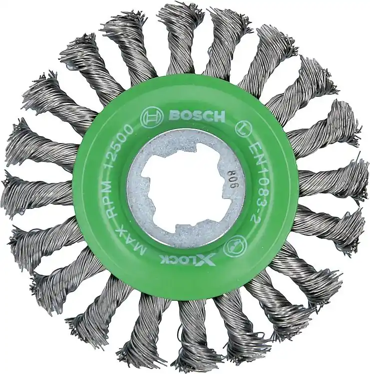 Zopfbürste BOSCH® mit X - Lock Aufnahme Ø 115 mm 0,5 mm Edelstahldraht Garantierte Lieferung